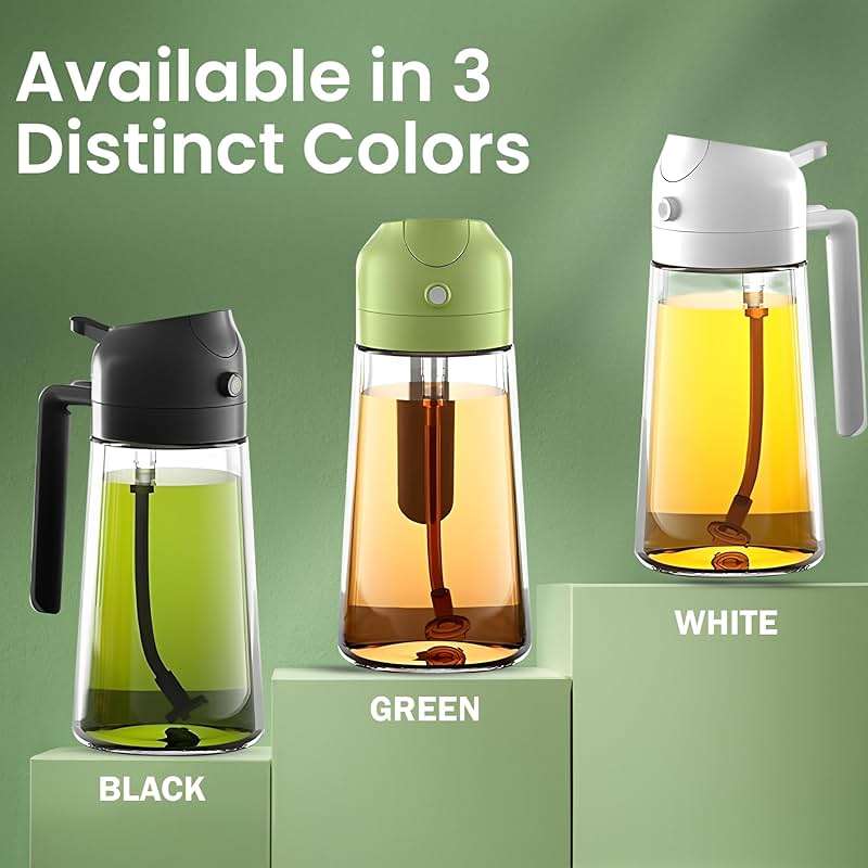 Oil Dispenser for Kitchen – Oil Sprayer for Cooking and Olive Oil Dispenser Spray Bottle, 2 in 1 Oil Dispenser and Oil Sprayer, Pourer & Oil Mister for Air Fryer, Barbecue, Salad 16oz/470ml (Black) - Image 4