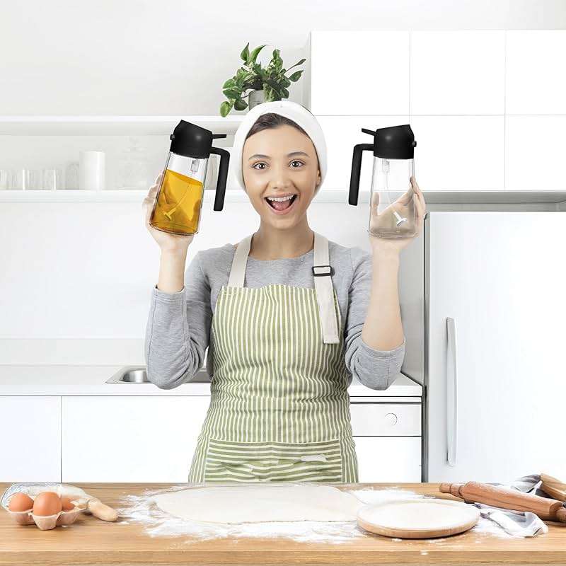 Oil Dispenser for Kitchen – Oil Sprayer for Cooking and Olive Oil Dispenser Spray Bottle, 2 in 1 Oil Dispenser and Oil Sprayer, Pourer & Oil Mister for Air Fryer, Barbecue, Salad 16oz/470ml (Black) - Image 5