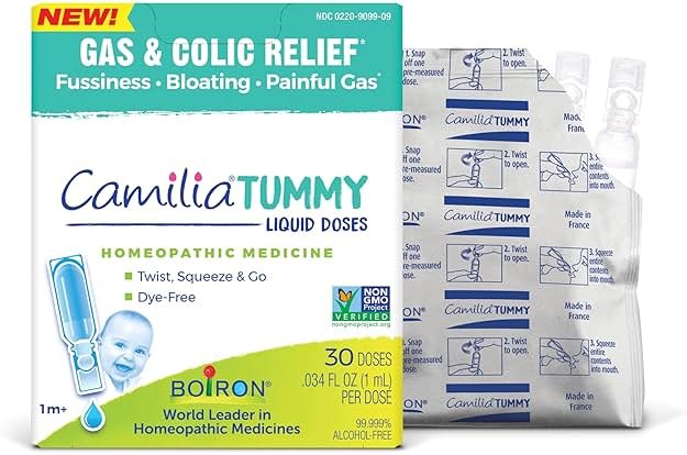 Boiron Camilia Tummy for Colic, Painful Gas, Bloating, & Fussiness- Sterile and Non-Drowsy Liquid Doses - 30 Count - Product Image