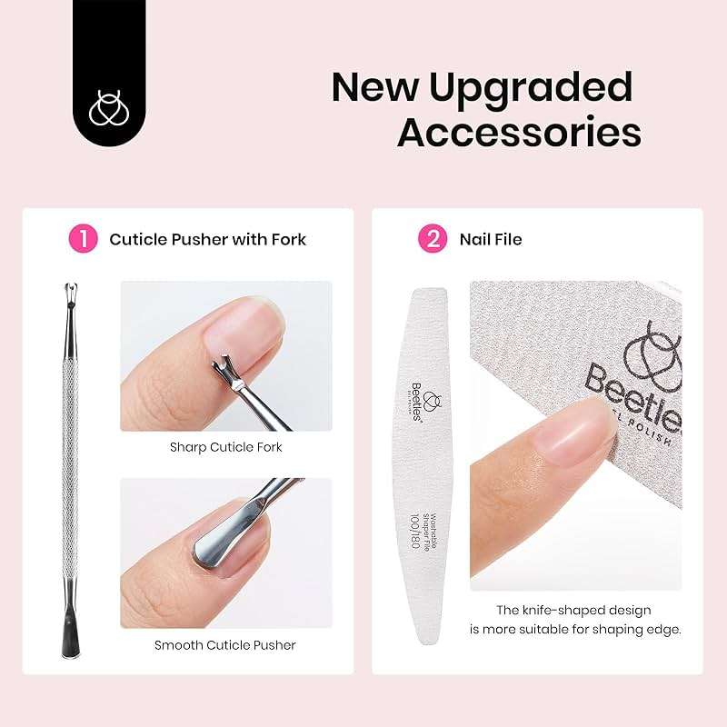 Beetles Nail Prep Kit Nail Dehydrator and Primer Nail Care Tool Kit 20ml Large Capacity Acid-Free & Hema-Free Dehydrate Bond Primer with Manicure Tools for Acrylic Nail Gifts for Women - Image 6