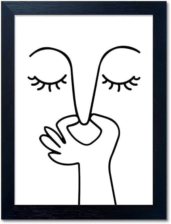 Black and White Bathroom Wall Decor Bad Smell Humorous Wall Art Funny Guest Toilet Picture Print Painting Modern Minimalistic Bathroom Sign - Image 1