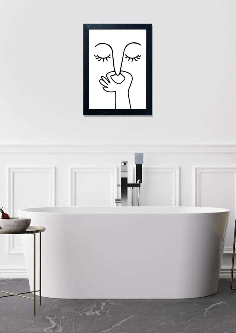 Black and White Bathroom Wall Decor Bad Smell Humorous Wall Art Funny Guest Toilet Picture Print Painting Modern Minimalistic Bathroom Sign - Image 9