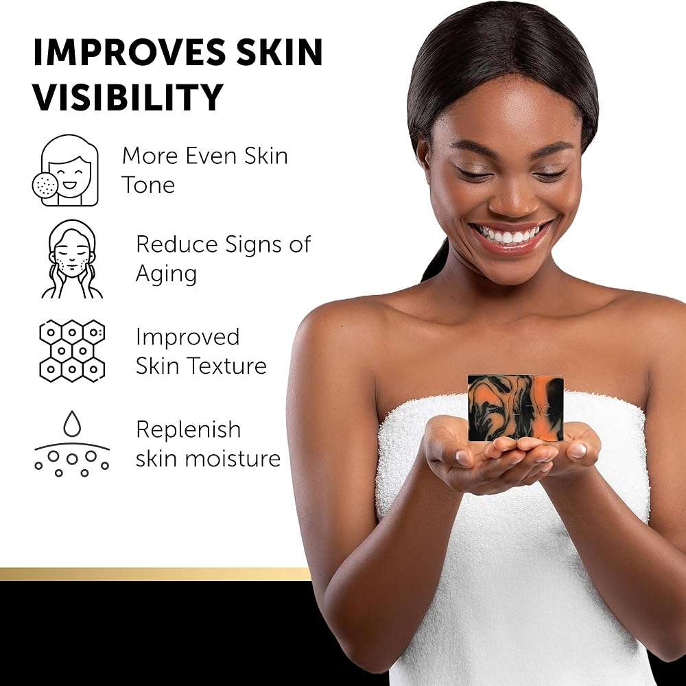 VALITIC Charcoal Kojic Acid Turmeric Black Soap Bar Dark Spot Remover for Body or Face Wash - 2 Pack - Image 6