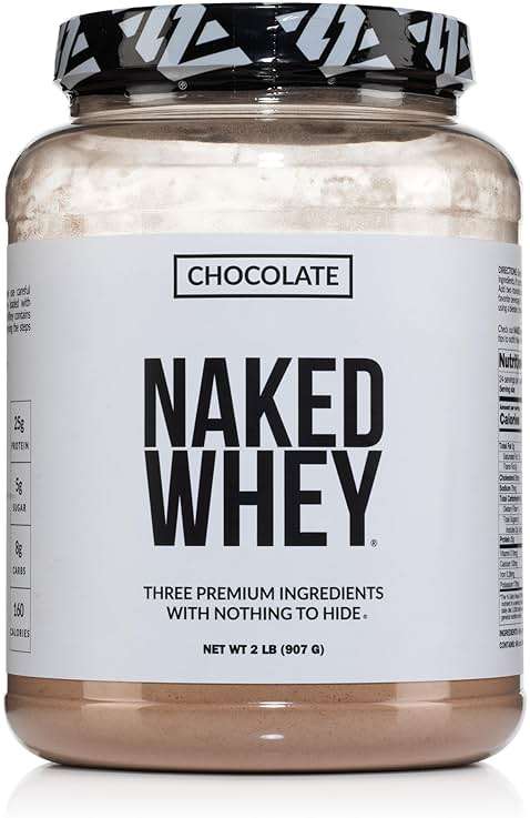 NAKED Whey Chocolate Protein Powder - Only 3 Ingredients - Grass Fed Whey Protein Powder, Organic Chocolate and Organic Coconut Sugar, No GMO, No Soy, and Gluten Free - 24 Servings - Image 1