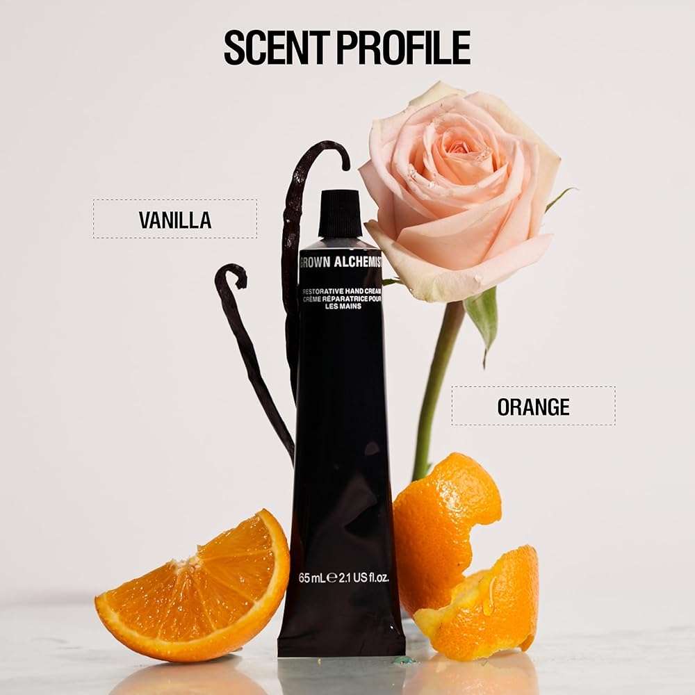 Grown Alchemist Restorative Hand Cream. Vanilla and Orange Peel. Non-Greasy Moisturizer to Nourish and Soften Hands (65ml). - Image 4