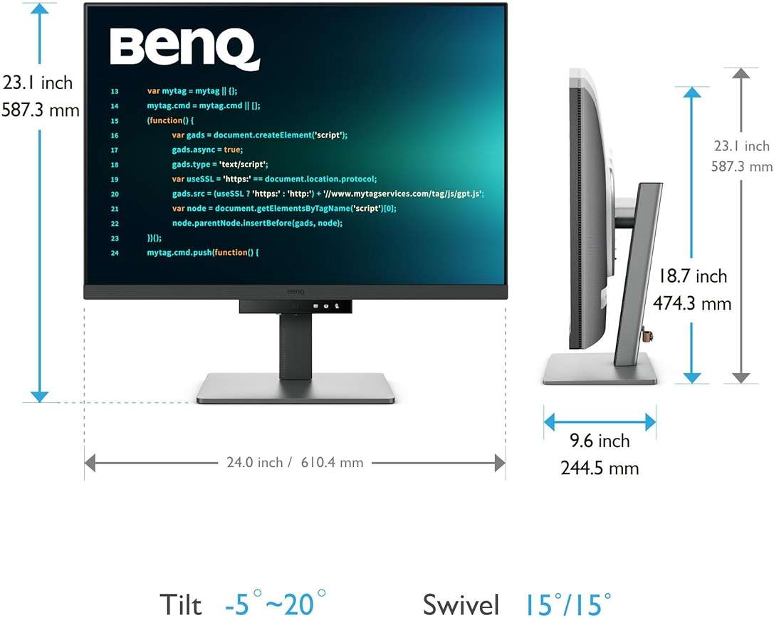 BenQ RD280U 28.2” 4K 3840x2560 3:2 Programming Monitor, Eye-Care, Nano Matte Panel, Coding Modes, MoonHalo Backlight, 90W USB-C, KVM, VESA Mount, Developer Monitor - Image 10
