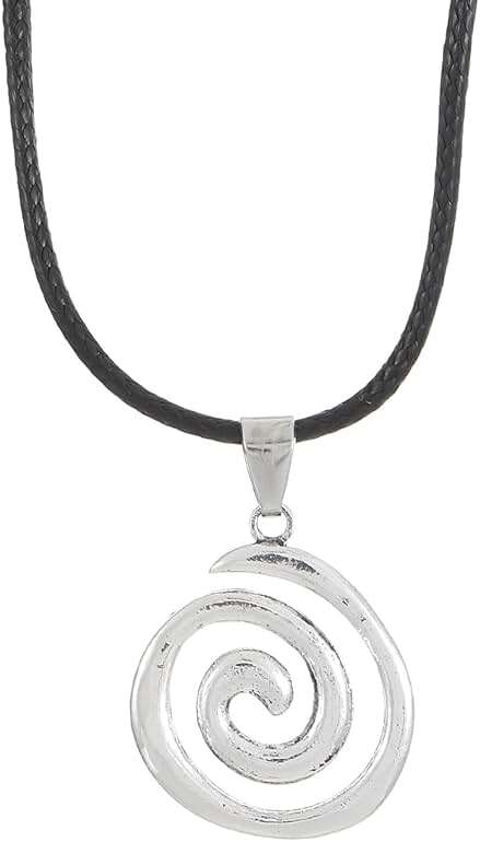 QLUYCKW Cyberpunk Swirl Spiral Necklace Goth Boho Hippie Trendy Silver Plated Large Silver Spiral Mosquito Repellent Shaped Statement Pendant Necklace Fashion Jewelry Gifts for Women - Image 1