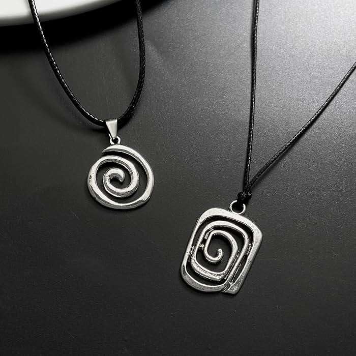QLUYCKW Cyberpunk Swirl Spiral Necklace Goth Boho Hippie Trendy Silver Plated Large Silver Spiral Mosquito Repellent Shaped Statement Pendant Necklace Fashion Jewelry Gifts for Women - Image 4