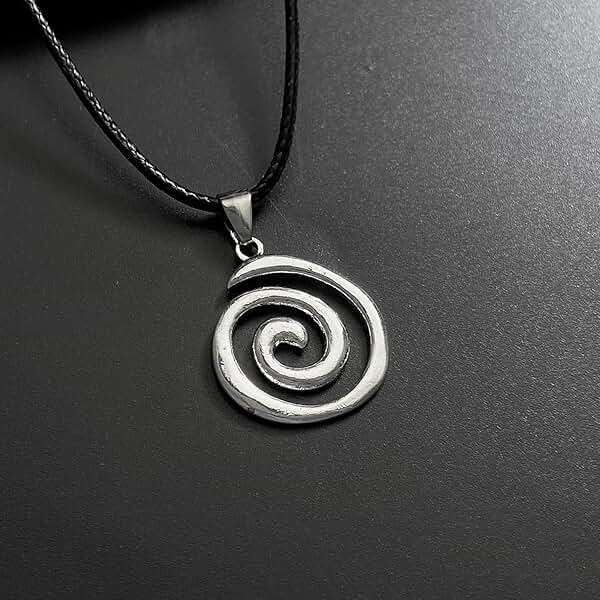 QLUYCKW Cyberpunk Swirl Spiral Necklace Goth Boho Hippie Trendy Silver Plated Large Silver Spiral Mosquito Repellent Shaped Statement Pendant Necklace Fashion Jewelry Gifts for Women - Image 5