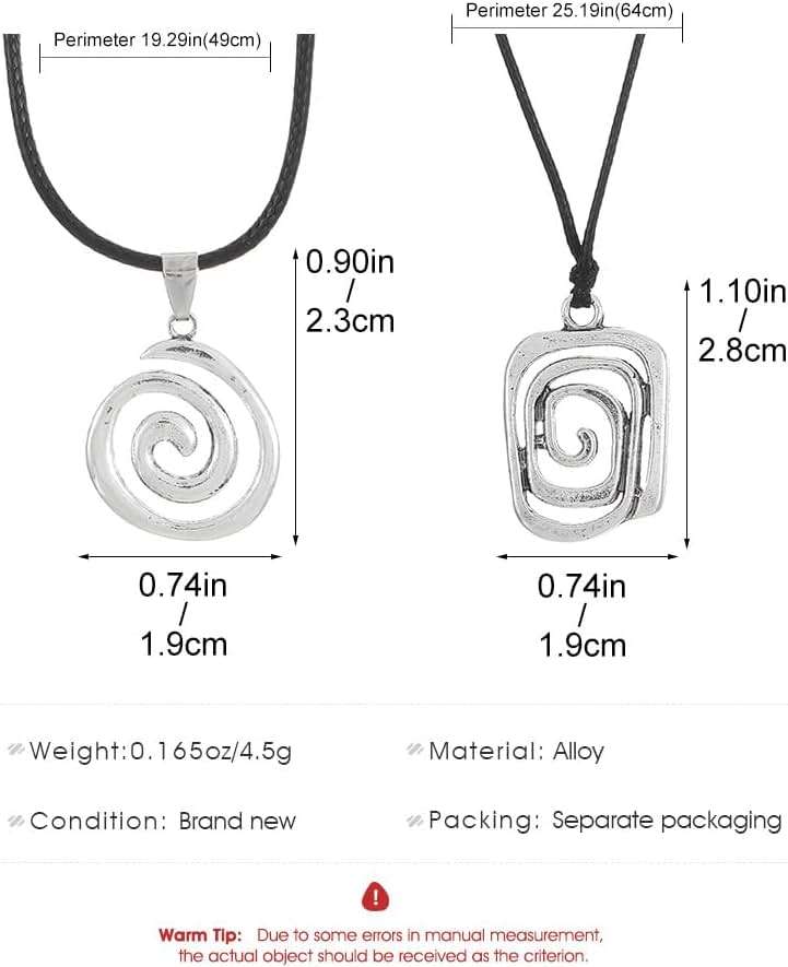 QLUYCKW Cyberpunk Swirl Spiral Necklace Goth Boho Hippie Trendy Silver Plated Large Silver Spiral Mosquito Repellent Shaped Statement Pendant Necklace Fashion Jewelry Gifts for Women - Image 7