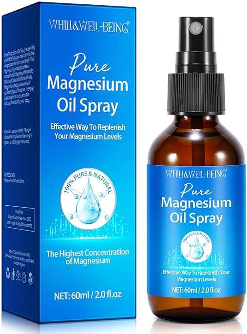 Magnesium Spray, Pure Magnesium Oil Spray for Feet, Natural Ingredient in Glass Bottle, Easy to Absorb and Use 1Pack - Image 1