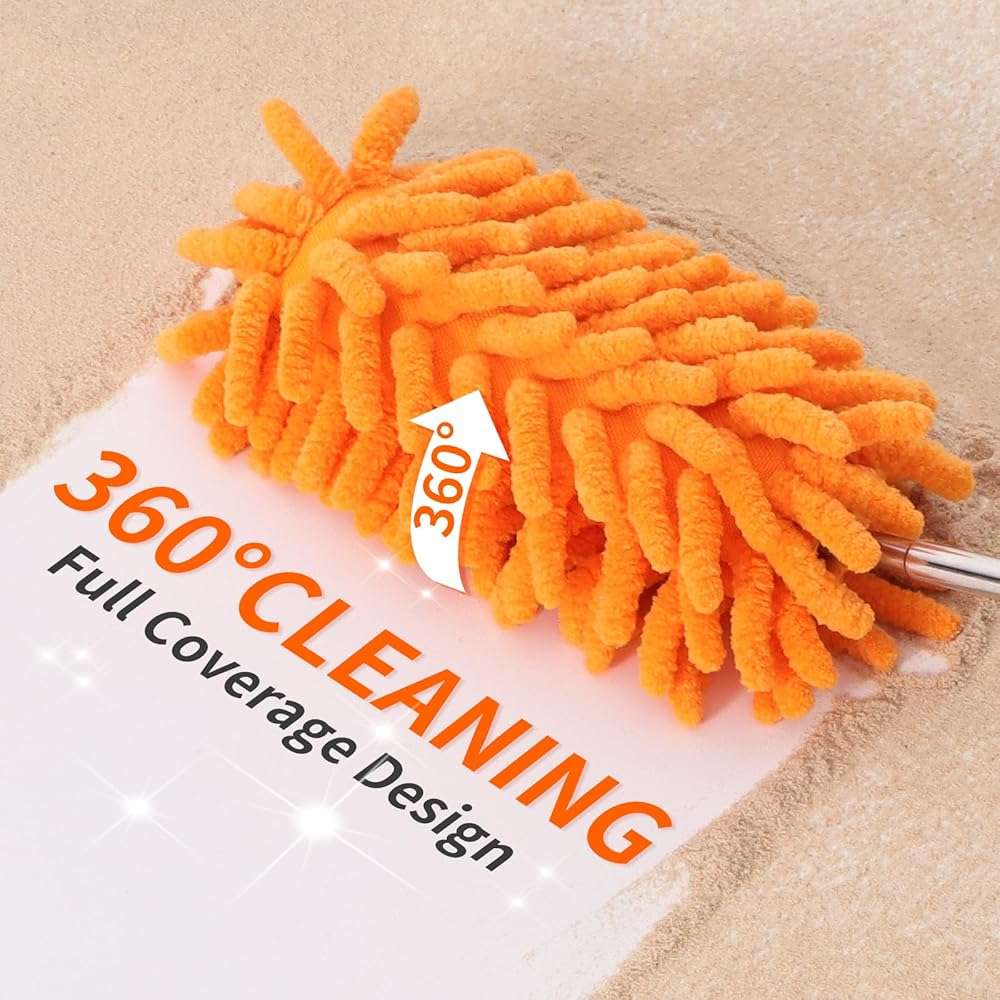 TIMIVO Mini Duster for Cleaning, 360° Bendable Hand Dusters with Extension Pole, Washable Small Duster for Car Interior, Office, Furniture - Image 2