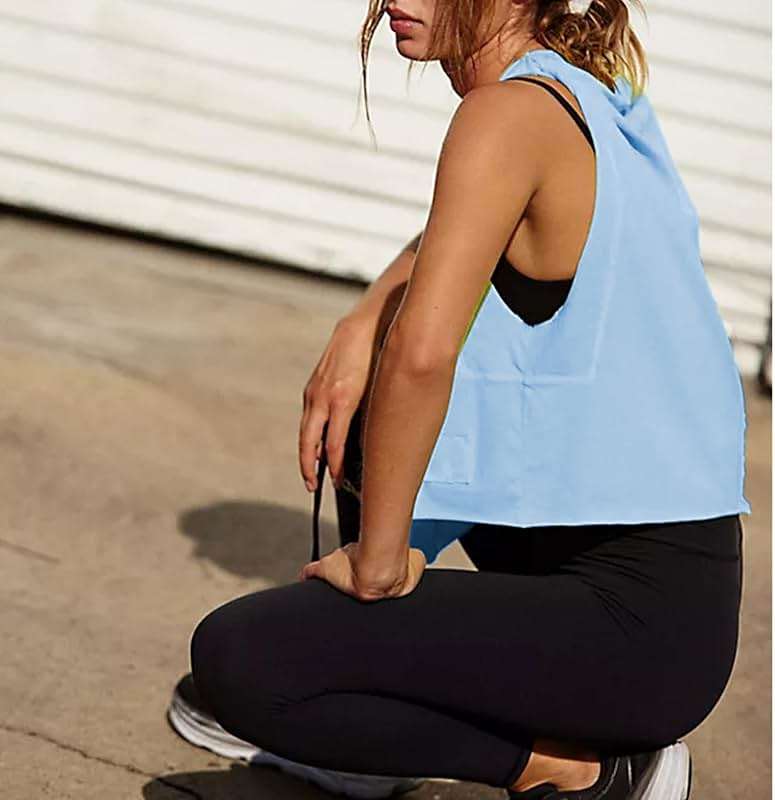 Ainangua Oversized Tank Top for Women Sleeveless Athletic Cropped Activewear Workout Yoga Gym Tops - Image 6