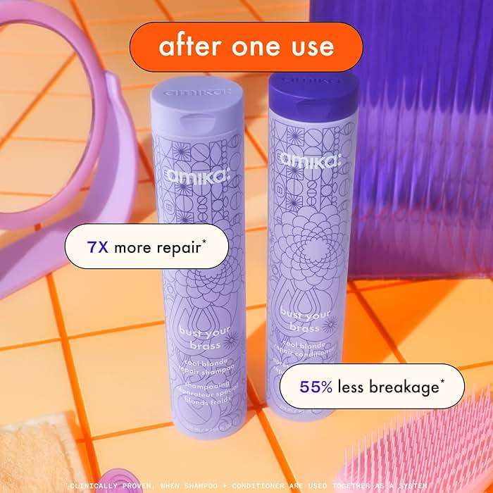 Amika bust your brass repair and hydro rush moisture shampoos, 275ml - Image 3