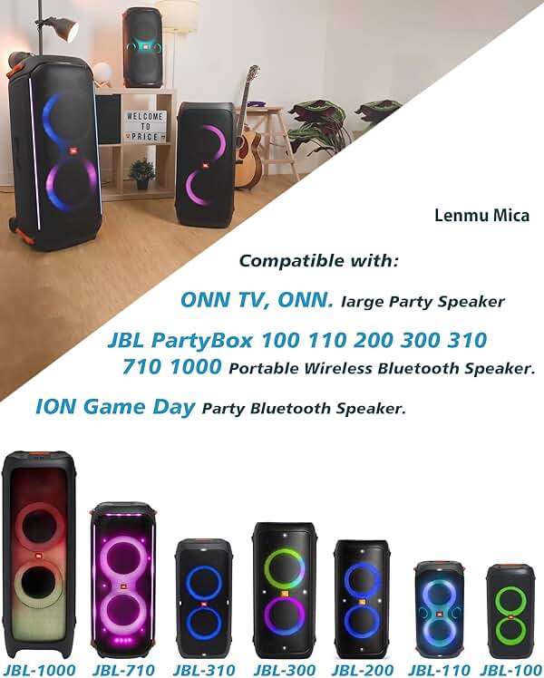Lenmu Mica AC Power Cord Compatible with JBL PartyBox 320 310 110 120 100 200 300 710 1000 Portable Party Speaker ONN Large Party Speaker Replacement 2 Prong Charger Cable 3 Feet - Image 5