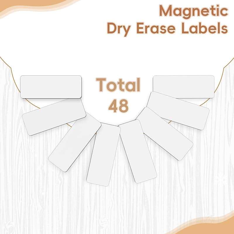 48 Pieces White Magnetic Dry Erase Labels,Real Reusable Strips for Classroom Home Office Garage Refrigerator Blank Writable Erasable Cards Colored Border Name Tags Students Locker Shelf - Image 4