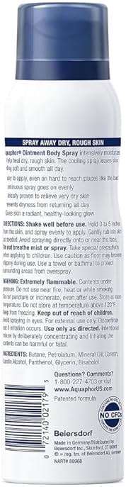 Aquaphor Advanced Therapy Ointment Body Spray, Fragrance Free, Hypoallergenic, Spray Moisturizer for Dry Skin, Moisturizes and Heals Dry, Rough Skin, 3.7 Oz Can (Pack of 2) - Image 8