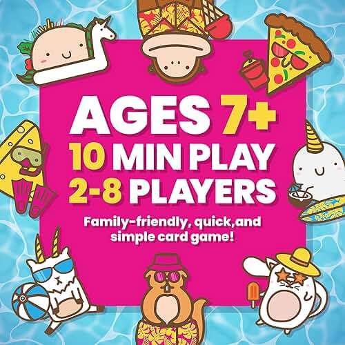 Taco Cat Goat Cheese Pizza Pool Edition Wildly Entertaining Waterproof Card Game for Outdoor Game Days | Easy to Play with 10 Minute Rounds | Fun for Kids, Teens, Adults, and Families | 2-8 Players - Image 3