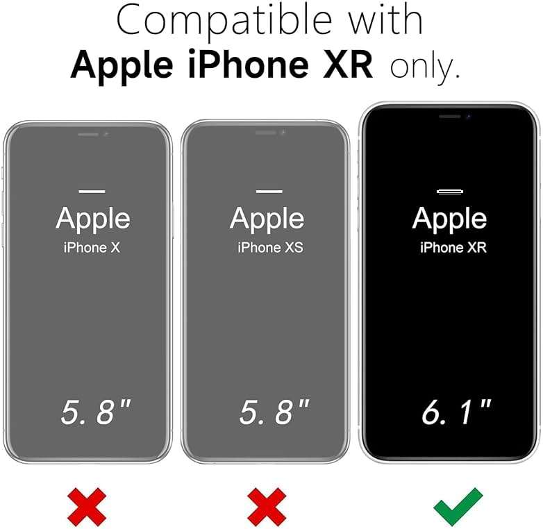 oakxco Thin Slim Clear case for iPhone XR, Transparent Hybrid Hard Shell Plastic & Soft Silicone Rubber Bumper, Non-Yellow Acrylic Protective Lightweight Cover for Women, Black - Image 2