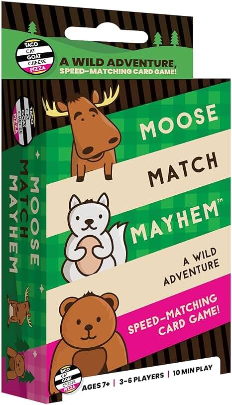 Moose Match Mayhem - by Taco Cat Goat Cheese Pizza – A Wild Adventure, Speed-Matching Card Game! Easy, Fast and Fun for Family Game Night for Kids Ages 7+, Teens, Adults - Product Image