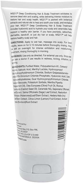 MG217 Deep Conditioning Salicylic Acid Scalp Care for Psoriasis, Exfoliating and Hydrating Formula, Sulfate-Free, Paraben-Free, Cruelty-Free, Fragrance-Free, 6 fl oz - Image 2