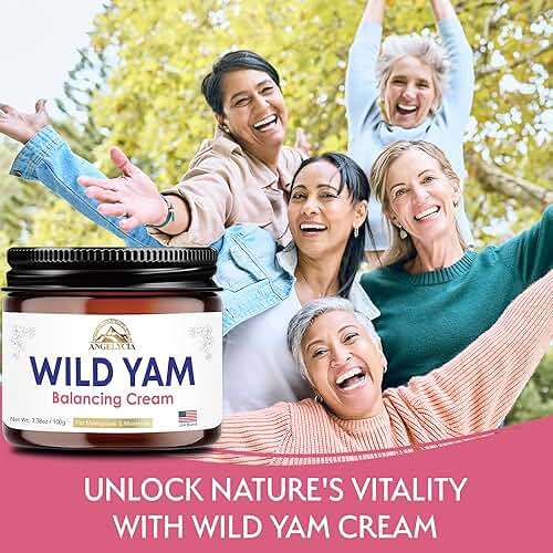 ANGELYCIA Organic Wild Yam Cream for Hormone Balance - Natural Support for Menopause, Perimenopause & PMS Relief - Pure Wild Yam Root Extract Estrogen-Free Balancing Cream for Women - 2 oz - Image 5