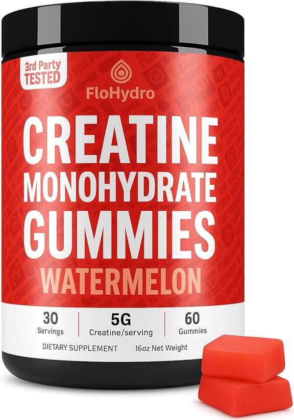 FloHydro Creatine Gummies | 3rd-Party Lab Tested in the USA | Zero Sugar | 5g Creatine per Serving | 30 Servings | Clean Ingredients - Image 1