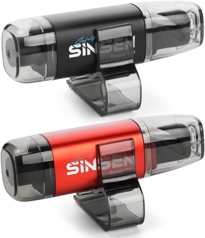 SINSEN Car Window Breaker Seat Belt Cutter Tool, Emergency Safety Hammer Tool to Break Glass, Portable Escape Kit, 2 Pack(Black+Red) - Product Image