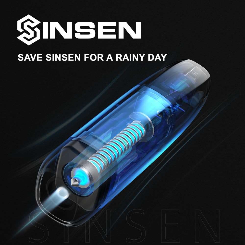 SINSEN Car Window Breaker Seat Belt Cutter Tool, Emergency Safety Hammer Tool to Break Glass, Portable Escape Kit, 2 Pack(Black+Red) - Image 9