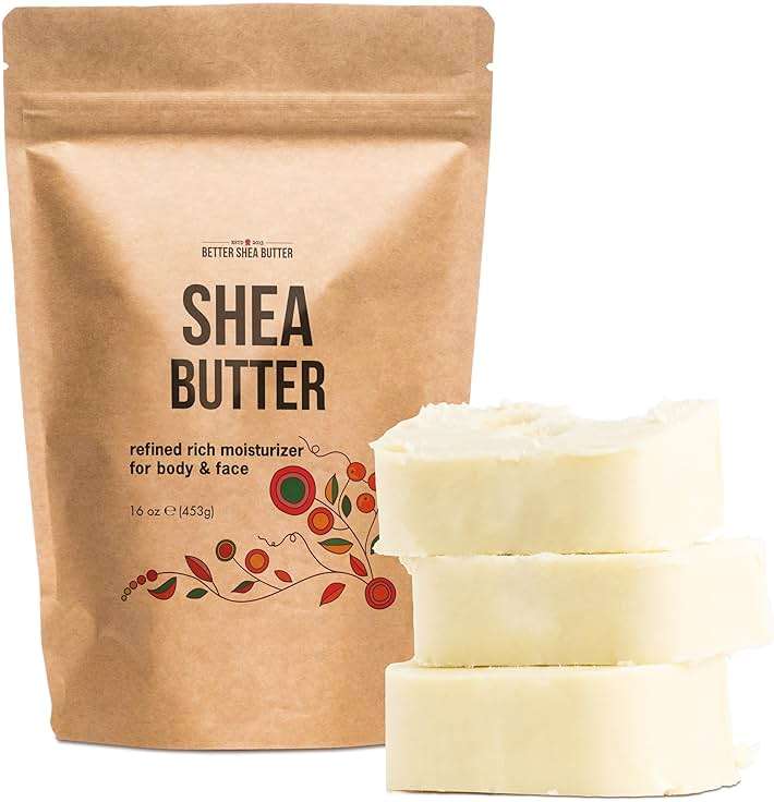 Refined Shea Butter Unscented - 100% Pure African Shea Butter for Hair & Dry Skin - Use for Soap Base, Face & Body Moisturizer, for DIY Whipped Body Butter & Lip Balm 1 LB Bar - Image 1
