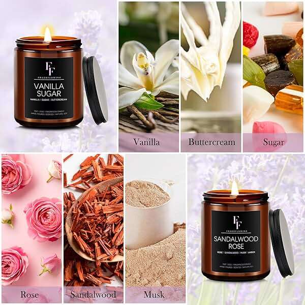 Scented Candles for Home Scented Aromatherapy Candles, 4 Pack 28 Oz Soy Wax Candle Gift Set Valentine's Day Gift for Women Men (Lavender/Vanilla//Sandalwood Rose/Moroccan Amber) - Image 3
