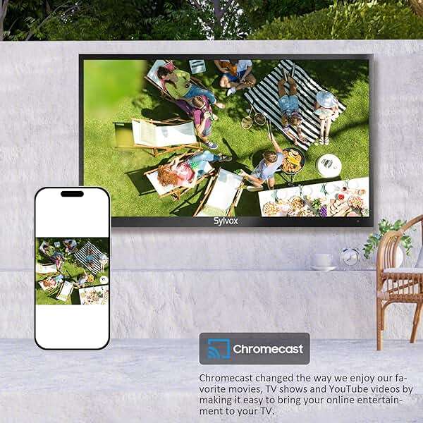 SYLVOX Outdoor TV, 55 inch Smart TV Waterproof Outdoor TVs, 4K Weatherproof Television for Outside, Support Google Assistant, Chromecast, 1000 nit Brightness Partial Sun (Deck Pro 2.0/2024) - Image 10