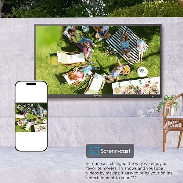 SYLVOX Outdoor TV, 55 inch Smart TV Waterproof Outdoor TVs, 4K Weatherproof Television for Outside, Support Google Assistant, Chromecast, 1000 nit Brightness Partial Sun (Deck Pro 2.0/2024) - Image 9