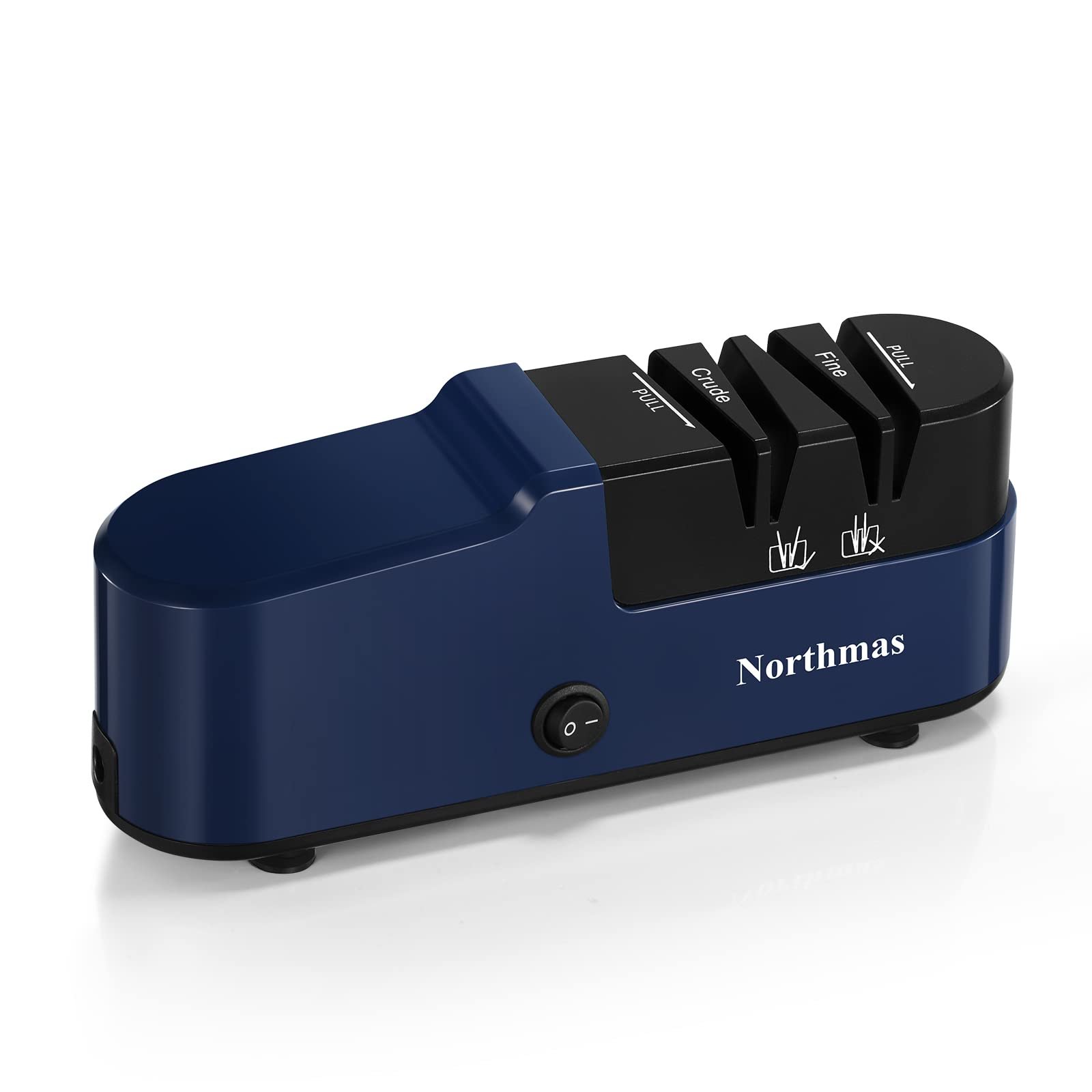 Northmas Knife Sharpener, Professional Electric Knife Sharpener for Home Use, 2 Stages for Quick Sharpening & Polishing, 100V-240V Global Voltage Design, Blue - Product Image