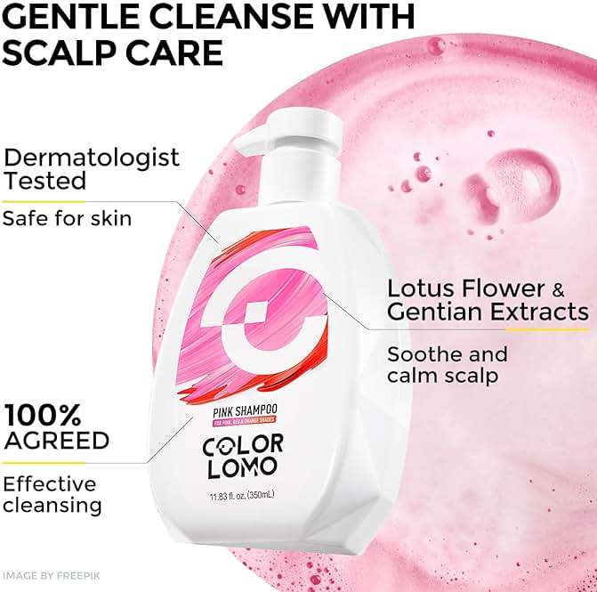 COLORLOMO Ultra Color Safe Shampoo | Help Prevent Fading & Provide Subtle Color Replenishment | Prolong Color Vibrancy and Enhance Shine | Vegan & Cruelty-Free Formula | For Pink Color Treated Hair - Image 5