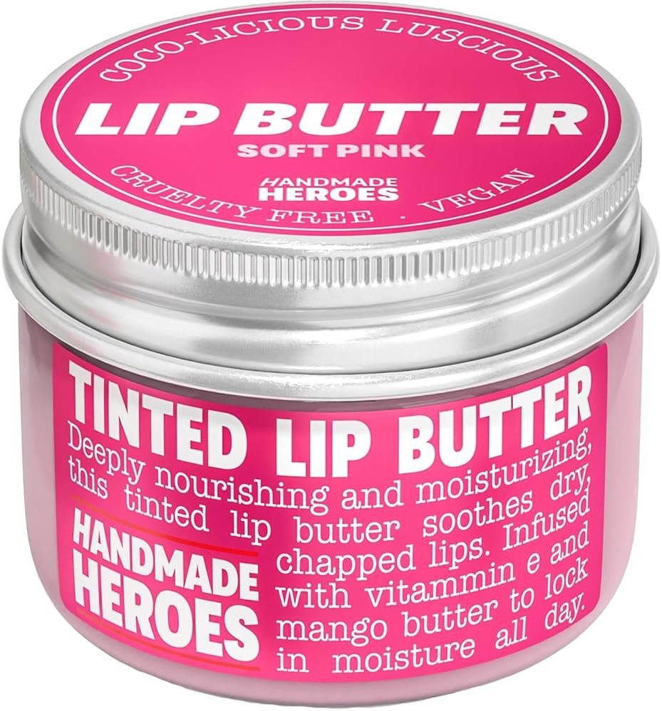 100% Natural Tinted Lip Butter Sleeping Lip Mask Clean Petroleum Free Lip Moisturizer and Conditioner for Dry Lips Intensive Lip Balm and Lip Therapy Skin Care with Mango butter (Light Pink) - Product Image