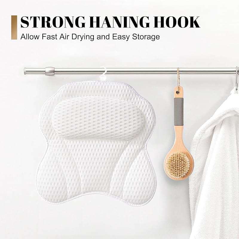 Bath Pillow Luxury Bathtub Pillow, 4D Bath Tub Pillows for Head, Neck and Back Support, Tub Pillow for Bathtub with 6 Non-Slip Suction Cups, Relaxing Bath Accessories Spa Gifts - Image 7
