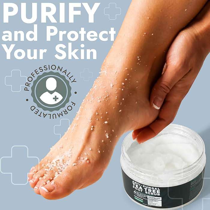 Foot Scrub with Tea Tree Oil | Callus Remover For Feet | Exfoliating Scrub with Salicylic and Glycolic Acid for Dead Skin, Athlete’s Foot, Warts, Corns, Rashes, Foot Odor, Insect Bites and Foot Care - Image 5