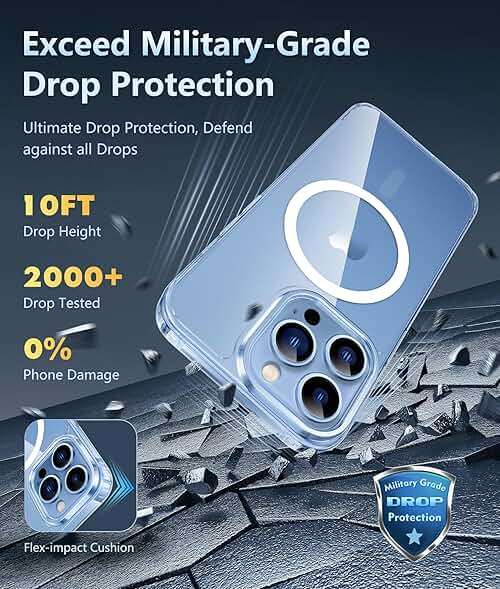 FNTCASE for iPhone 13 Pro-Max Case: Clear Magnetic Phone Cases Compatible with Magsafe Slim Anti Yellowing Military Grade Drop Protection Rugged Protective Transparent Cell Phone Cover (A-Clear) - Image 4