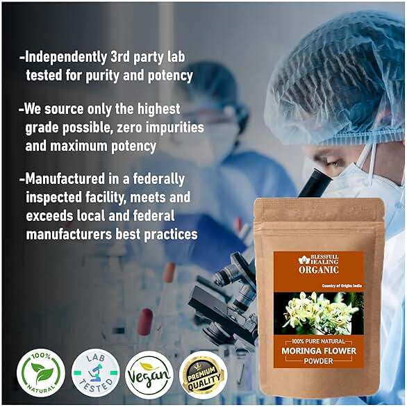 Blessfull Healing Organic Moringa Flower Powder 100% Pure Natural 300 Gram / 10.58 oz - Image 3