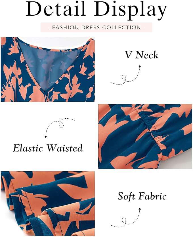 BTFBM Women Fall Dresses 2025 Casual Long Sleeve V Neck Maxi Dresses Floral Boho Long Dress Wedding Guest Dress - Image 5