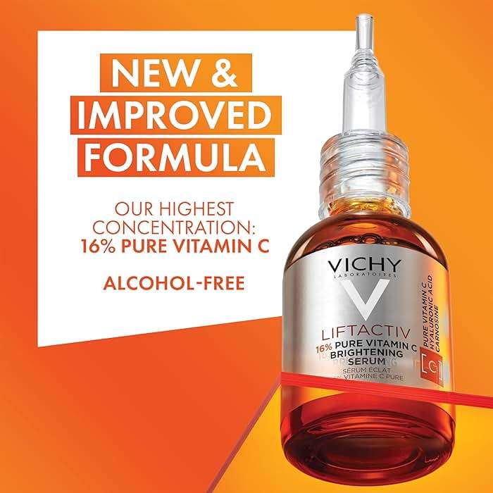 Vichy LiftActiv Vitamin C Serum For Face, Brightening Serum With Pure Vitamin C + Hyaluronic Acid + Vitamin E, Reduces Fine Lines, Smooths Skin Texture, Improves Radiance, Anti Aging - Image 2