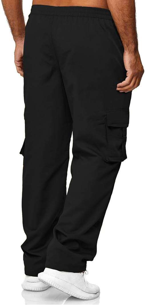 HOTake Men's Casual Cargo Sweatpants Waist Drawstring Joggers Hiking Tactical Pants for Men with Pockets - Image 2