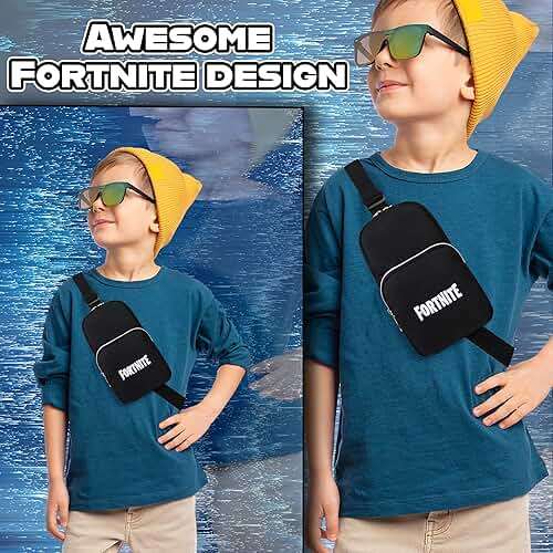 Fortnite Crossbody Bag for Boys Teens with Adjustable Straps Chest Bag Travel Essentials Wallets Phone Cool Gifts for Gamers - Image 4