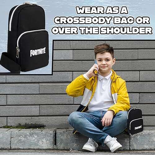 Fortnite Crossbody Bag for Boys Teens with Adjustable Straps Chest Bag Travel Essentials Wallets Phone Cool Gifts for Gamers - Image 5