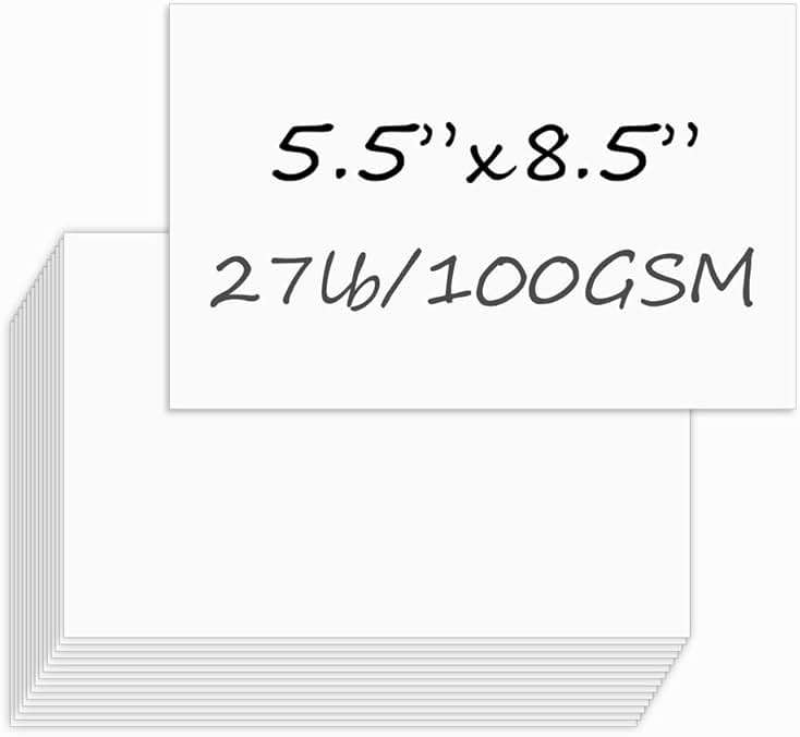 Half Letter Size Paper, 5.5"x8.5, 100gsm, White, 300 Sheets - Image 1
