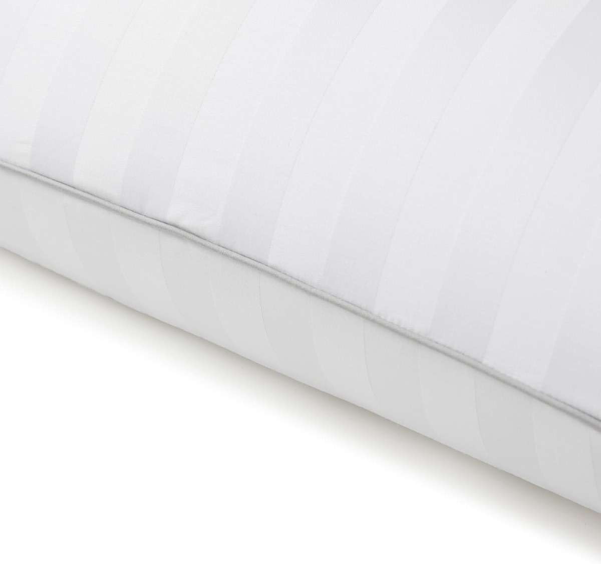Martha Stewart Medium Soft Feather Down 100% Cotton 500 Thread Count Damask Stripe Embroidered Queen Size Set of 2 - Image 7