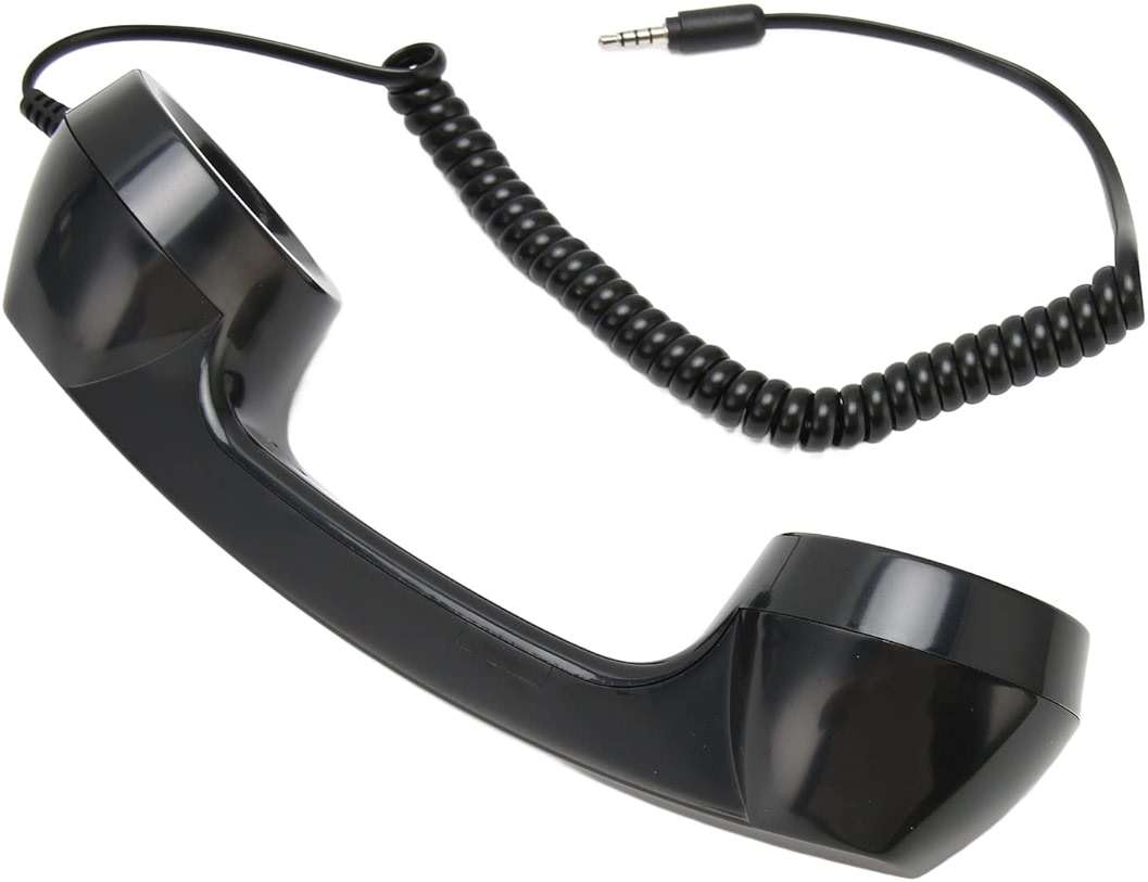 Retro Phone Handset, One Touch Answer, Radiation Proof 3.5mm Sound Plug with 1m Coiled Cord, Suitable for All Smartphones and Computers (Black) - Image 2