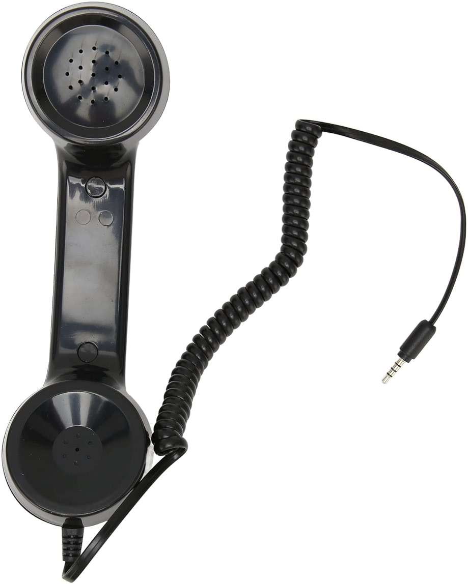 Retro Phone Handset, One Touch Answer, Radiation Proof 3.5mm Sound Plug with 1m Coiled Cord, Suitable for All Smartphones and Computers (Black) - Image 6