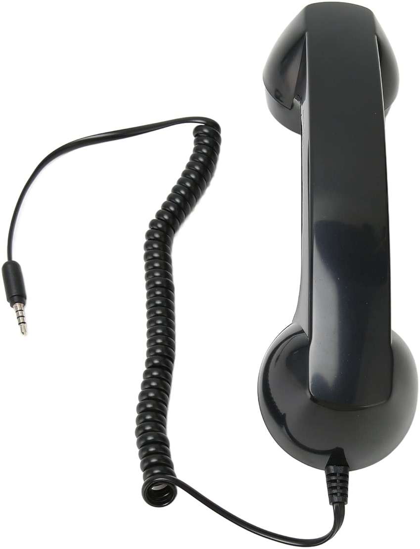 Retro Phone Handset, One Touch Answer, Radiation Proof 3.5mm Sound Plug with 1m Coiled Cord, Suitable for All Smartphones and Computers (Black) - Image 9